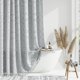thumbnail image 1 of Dynamene Cortina De Ducha De Tela Gris Cortina De Ducha Con Borlas A Rayas Geométricas Con Mechones Boho Para Baño Juego De Cortina De Ducha De Tela Impermeable Con Textura Shabby Chic Moderna De Gran, 1 of 5