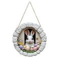 thumbnail image 1 of YWIYIUD 1PC Easter Wreath Rabbit Wooden Front Door Wreath 12 Inch, Easter Rabbit Eggs Wooden Sign, Round Easter Hanging Sign for Holiday Home Door Wall Farmhouse Decorations Indoors Outdoors, 1 of 9