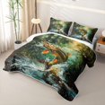 thumbnail image 3 of Feelyou Woodland Spotted Pike Fishing Quilt King for Boys Girls, Splash Rustic Animal King Coverlet Set, Green, 3pcs, 3 of 7
