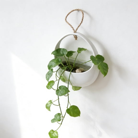 YIMWNYI Garden Wall Mounted Flower Pot, Ceramic Decorative Planter, Modern Home Decor, Indoor Plant Holder, Unique Design for Small Plants, Stylish Floral Container