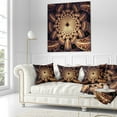 thumbnail image 3 of Designart Brown Symmetrical Fractal Flower Design - Floral Throw Pillow - 16x16, 3 of 5