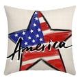 thumbnail image 4 of Outdoor Throw Pillow Covers, Outdoor Patio decor, 18X18 in, 4Th of July decor, Striped Pillow Cases, Waterproof Pillow Covers, Patriotic decor, Star Motifs, Throw Pillow Set, 4 Pc, 4 of 8