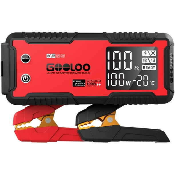 Arrancador para coche GOOLOO GT4000 4000A, 100 W, carga rápida, 12 V