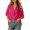 Red, variant on Women T-Shirts Lapel V Neck Half Sleeve Shirt Loose Textured Casual Blouse Tops Trendy Solid Color Streetwear