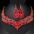 thumbnail image 4 of VMENG YZYI Noble Crown Design Jewelry Set For Women,champagne gold Luxury Crystal And Diamond Necklace Earrings Set, Wedding Banquet Party Evening Dress Wear Gifts, 4 of 7
