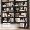 thumbnail image 5 of Hiphuta 63"W Extra Large and Sturdy Bookcase, Double Wide 6-Tier Bookshelf, Tall Bookcase for Home Office and Living Room, Wooden Freestanding Display Shelf, Black, 5 of 7