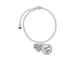thumbnail image 2 of Delight Jewelry Silvertone Pebble Heart - Domed Thank You Charm Bracelet, 6"+2", 2 of 5