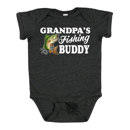

Inktastic Grandpa s Fishing Buddy with White Text Gift Baby Boy Bodysuit