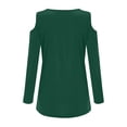 thumbnail image 6 of MEICHEN Spring and Summer Women's Clothing Color Cotton Fashion Solid Color Strapless Long Sleeved T Shirt, 6 of 6