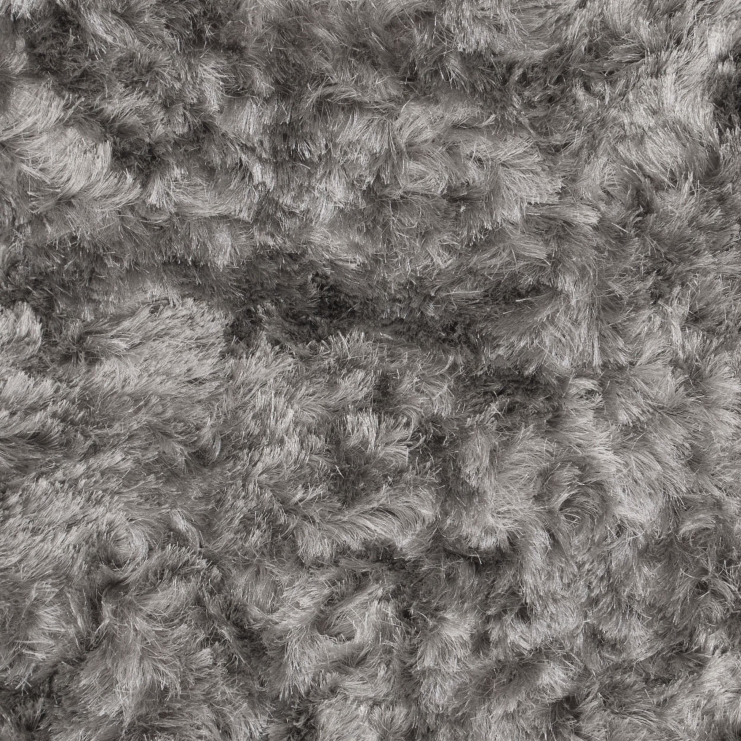 SAFAVIEH Ocean Trellis Solid Plush Polyester Shag Area Rug, Silver, 2' x 3'