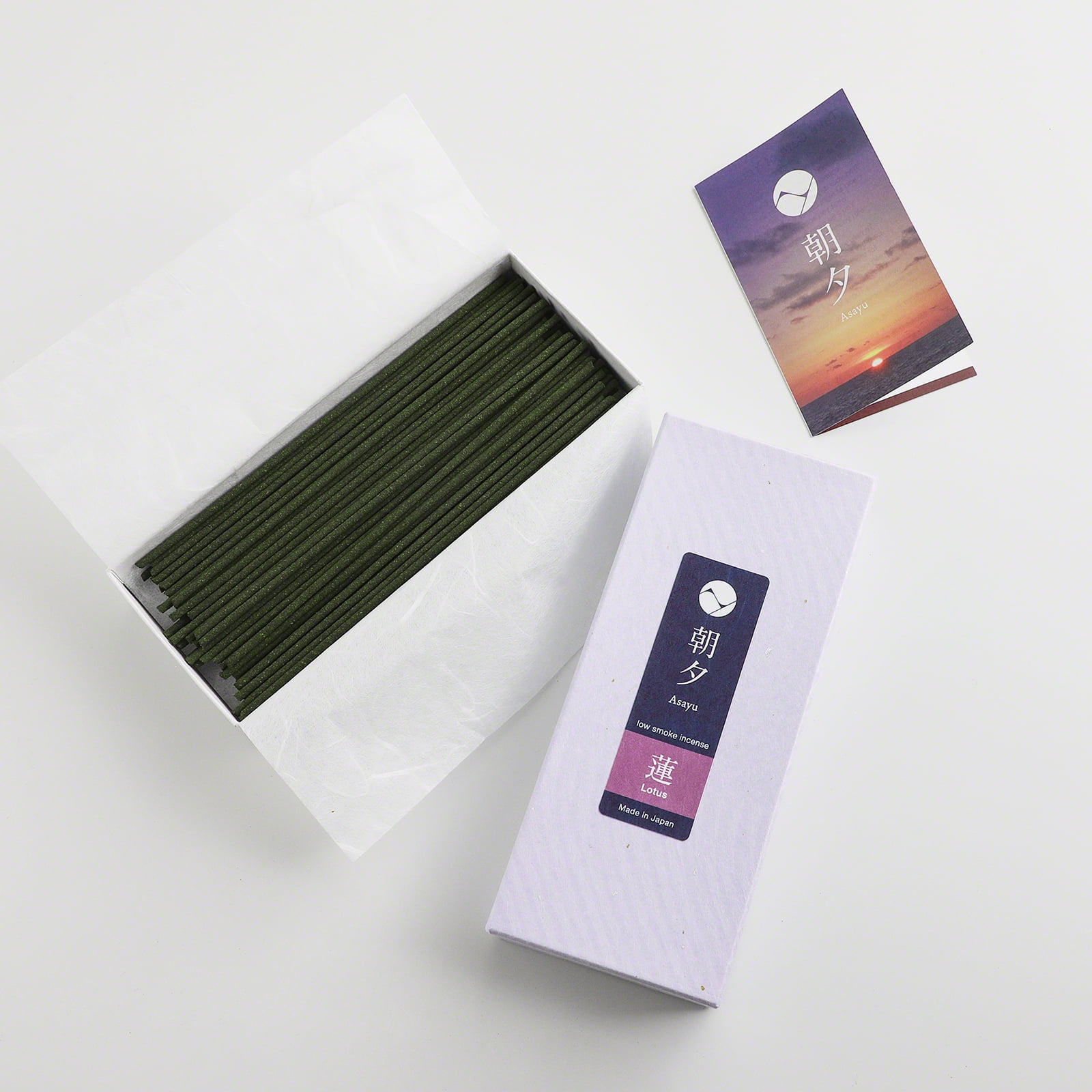 Asayu Japan Low Smoke Incense Sticks Lotus Scent Made in Japan 1.41oz