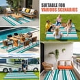 thumbnail image 4 of Teal Stripes Outdoor Rug for Patio/Deck/Porch, Non-Slip Large Area Rug 5 x 8 Ft, Modern Minimalist Horizontal Ombre Lines Indoor Outdoor Rugs Washable Area Rugs, Reversible Camping Rug Carpet Runner, 4 of 8