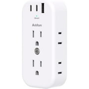 Outlet Extender Multi Plug Adapter - Addtam Electrical 6 Outlet Splitter with 3 USB Wall Charger (2 USB-C Ports), Wall