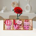 thumbnail image 4 of Valentine Wooden Ornaments Set, Hanging Pink Wood Tag Slices Valentines Day Tree Decorations for Car Home Party Decor, Valentine Day Gift for Lover, 9Pcs, 9.4x3.5in, 4 of 6