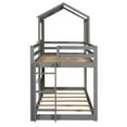 thumbnail image 5 of Bellemave House Bunk Bed, Wood Twin Over Twin Bunk Bed with Roof, Floor Bunk Bed with Ladder for Teen, No Box Spring Needed (White+Grey), 5 of 9