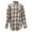 Coffee, variant on Women's Long Sleeve Plaid Button Down Pocket Shirt - Casual Spring & Autumn Wear