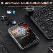 HIFI WALKER H2 Touch 64GB Hi-Res DAC MP3 Player with Bluetooth 5.2 & Touch screen,Black