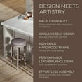 thumbnail image 4 of Maven Lane Eva Bar Stool in Reclaimed Oak Finish with Ronan Stone Vegan Leather, 4 of 7