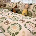 thumbnail image 1 of Korean Ins Black Flower Bedding Set Girl Orange Princess Style Sheet Cover Trellis Polyester Soft Bedclothes For Gitls Gift, 1 of 1