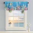 thumbnail image 5 of Ocean World Window Valance for Kitchen, Sea Turtle Jellyfish Octopus Seahorse Coral Rod Pocket Short Curtain for Small Windows, Light Filtering Decorative Valance, 42 x 12 Inch, 5 of 9