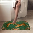 thumbnail image 4 of 1pc Two Tigers on Floral Absorbent Non-Slip Bathroom Thickened Flannel Rug Decor,Soft,Quick Drying,Suitable For Indoor/outdoor Use,Bathrooms,Bedrooms,Kitchens,Terrace,Laundry Rooms,16"x24", 4 of 9