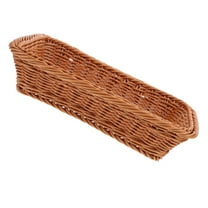 Minkissy Brown Rectangular PP Bread Basket for Kitchen Food Storage 1Set
