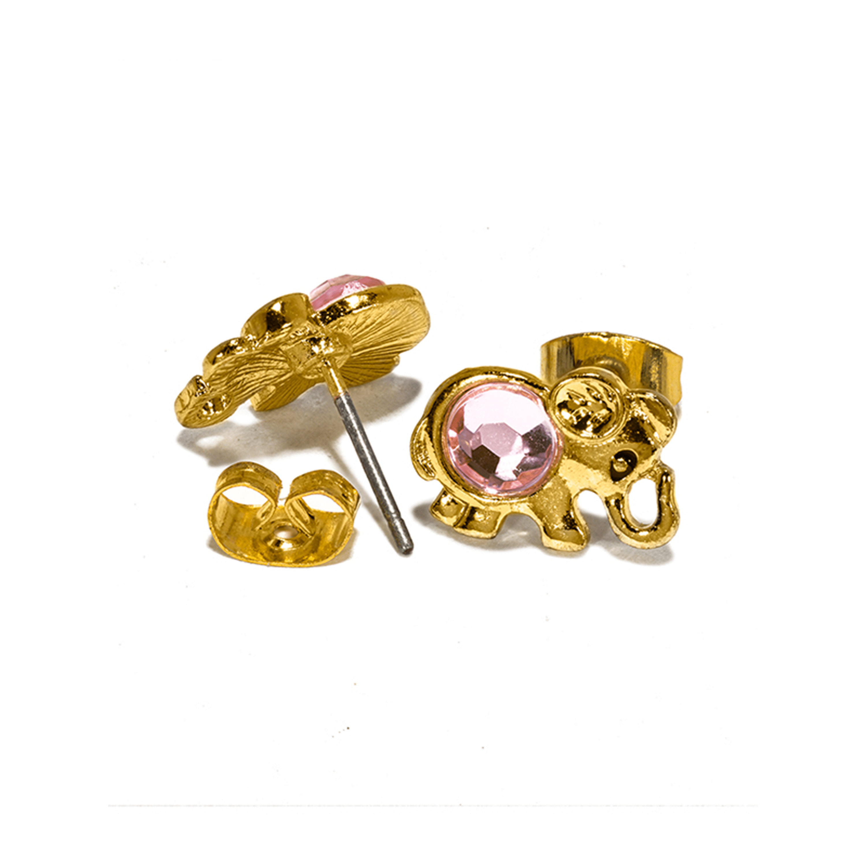 Claire's Girls Gold and Pink Spring Stud Earrings Set, Metal Alloy, 12 Pairs Teen