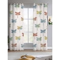 thumbnail image 2 of Watercolor Dragonfly Sheer Curtains 84 Inch Length 2 Panels Set for Living Room/Bedroom, Country Farmhouse Animal Beige Kitchen Curtains Grommet Semi-Sheer Curtains Drapes Window Treatments 42"x84"x2, 2 of 7