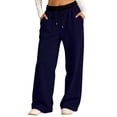 thumbnail image 5 of Baggy Sweatpants for Girls Double Waist Drawstring Wide Leg Sweat Pants School Straight Oversized Track Trousers Teen Kids Trendy Pull on Sweatsuits Bottom, 5 of 7