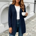thumbnail image 4 of Binmer Women’s V Neck Open Front Long Knit Cardigan Long Sleeve Casual Mid Length Outerwear,Sizes S-2XL, 4 of 9