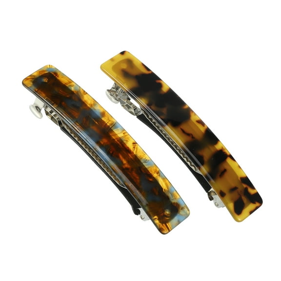 Vocoste 2 Pcs Hair Barrettes Tortoise Shell Hair Clips Acetate French Hair Barrettes for Thick Hair Amber