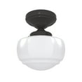 thumbnail image 2 of Hunter - Saddle Creek 1-light Noble Bronze, Small Flush Mount Light, Dimmable, Schoolhouse Style, Schoolhouse Shaped, for Bedrooms, Dining, Living Rooms - 19113, 2 of 5