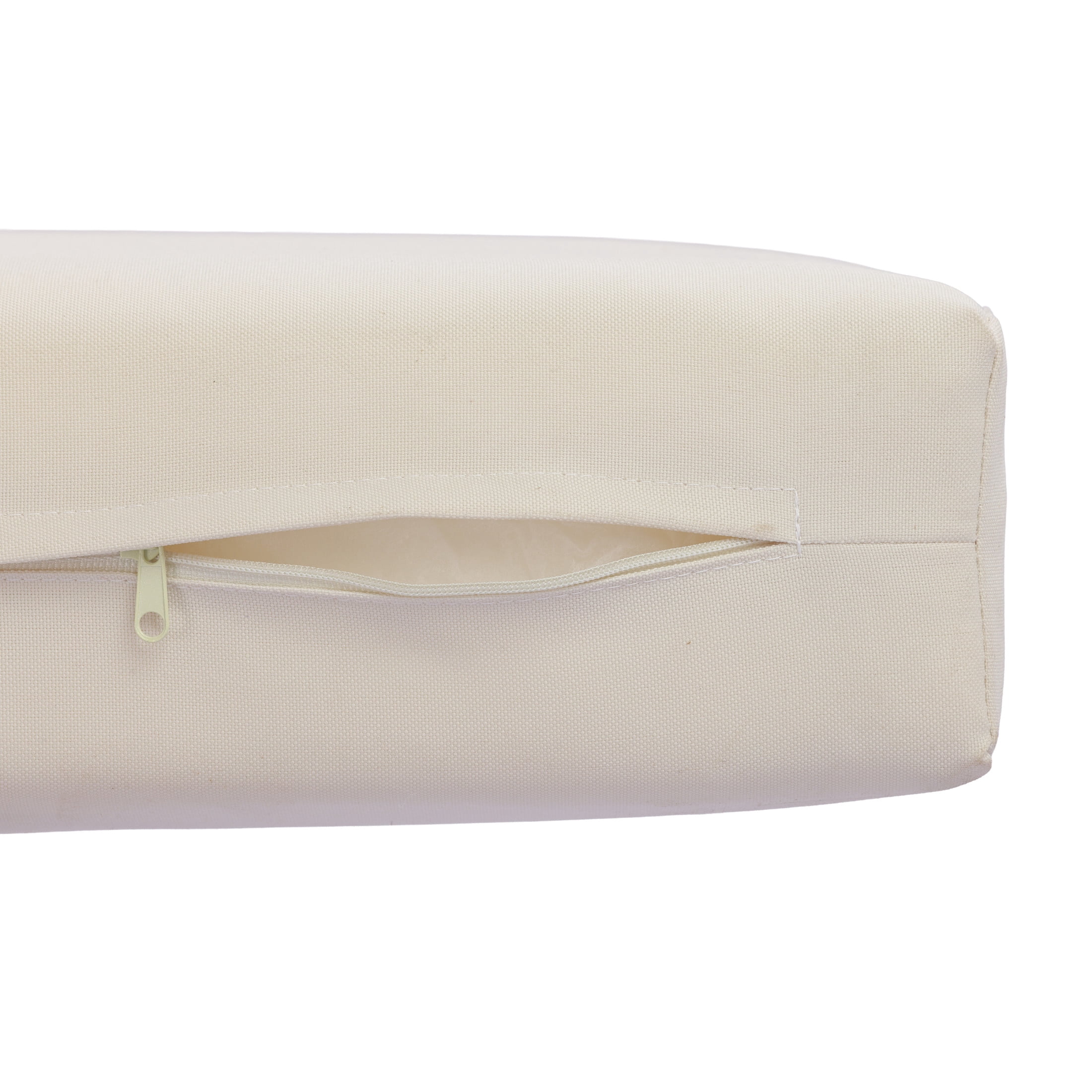Christopher Knight Home Outdoor 3-Seater Sofa with Slatted Back and Cushions, Light Teak + Cream