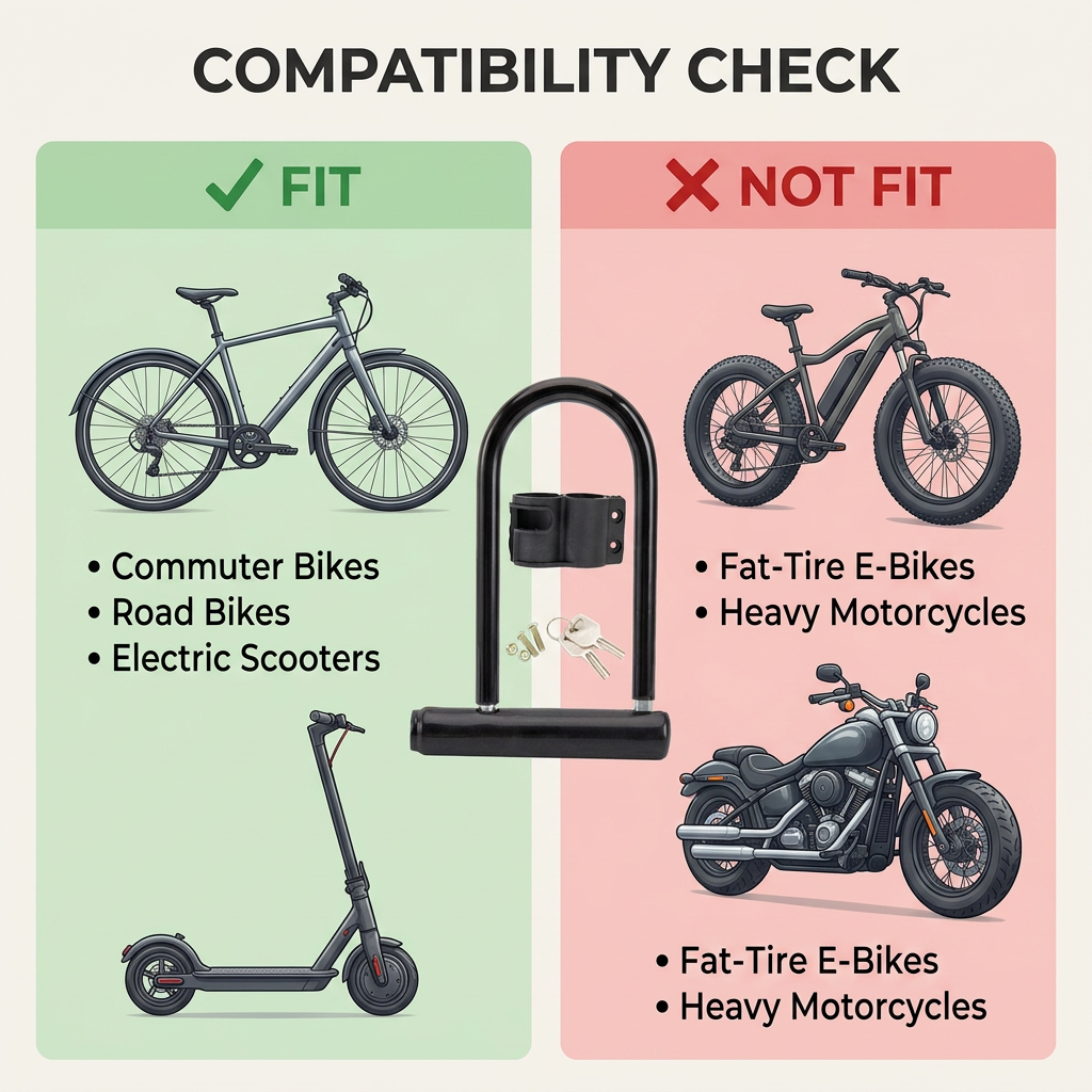 OKYMOTOR Heavy Duty Bike U-Lock with Bracket photo 5