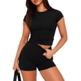 thumbnail image 1 of Conjunto de descanso Sampeel de 2 piezas, verano, corte ajustado, negro, talla S, 1 of 4