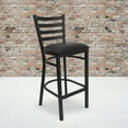 thumbnail image 4 of Flash Furniture Hercules Ladder Back Vinyl Barstool, Black, Set of 2, 4 of 14