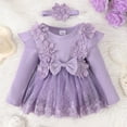 thumbnail image 2 of Baby Dresses Cute Pattern Embroider Tutu Dress Romper Long Sleeve Bodysuit Baby Bodysuits Baby Girl Outfits for Girls 3-6 Months, 2 of 7