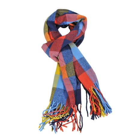 - Women's Fashion Winter Warm Plaid Long Scarf Blanket Big Grid Shawl Wrap