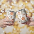 thumbnail image 2 of 12oz Stemless Wine Tumblers Fall Pumpkins Leaves Pattern Vacuum Insulated Stainless Steel Travel Tumbler Cups Mug with Lid and Straw for Champaign,Cocktail,Beer with Cleaning Brush, 2 of 5