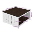 thumbnail image 4 of Dextrus Coffee Table with Storage, Square Wood Farmhouse Coffee Table with Barn Door for Living Room, Dark Brown, 4 of 7