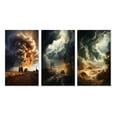 thumbnail image 2 of Designart "Nature s Fury Unleashed" Landscape & Nature Wall Art Set Of 3 - Orange Storms Canvas Set For Living Room Decor, 2 of 6