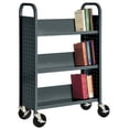 thumbnail image 7 of 32 in. W x 14 in. D x 46 in. H Single Sided 3 Sloped Shelf Booktruck in Ocean, 7 of 7