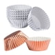 thumbnail image 2 of 200 piezas de papel de aluminio grueso, vasos metálicos para muffins, forros de papel para cupcakes, envoltorios para pasteles para hornear (plata + oro rosa), 2 of 5
