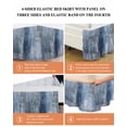 thumbnail image 6 of Blue Wrap Around Bed Skirts for California King Bed 18" Drop,Bed Skirt with Adjustable Elastic Belt Dust Ruffle Bed Valance Retro Oil Painting Modern Abstract Art Aesthetics Bed Frame Cover, 6 of 7