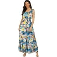 thumbnail image 2 of Women's 2024 Summer Boho Floral Print Tiered Casual Flowy Long Maxi Dress, 2 of 6