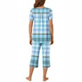 thumbnail image 3 of Wancir Women Pajama Sets Two-Piece Nightwear Short Sleeve Sleepwear 1/4 Button Down Pj Lounge Sets with Long Pants, 3 of 6