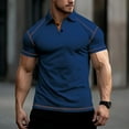 thumbnail image 4 of BXINGOHAI Men's Henley Short Sleeve Shirt Lightweight 3 Button Tops Casual Summer Shirt Soft Fashion Navy,S, 4 of 6