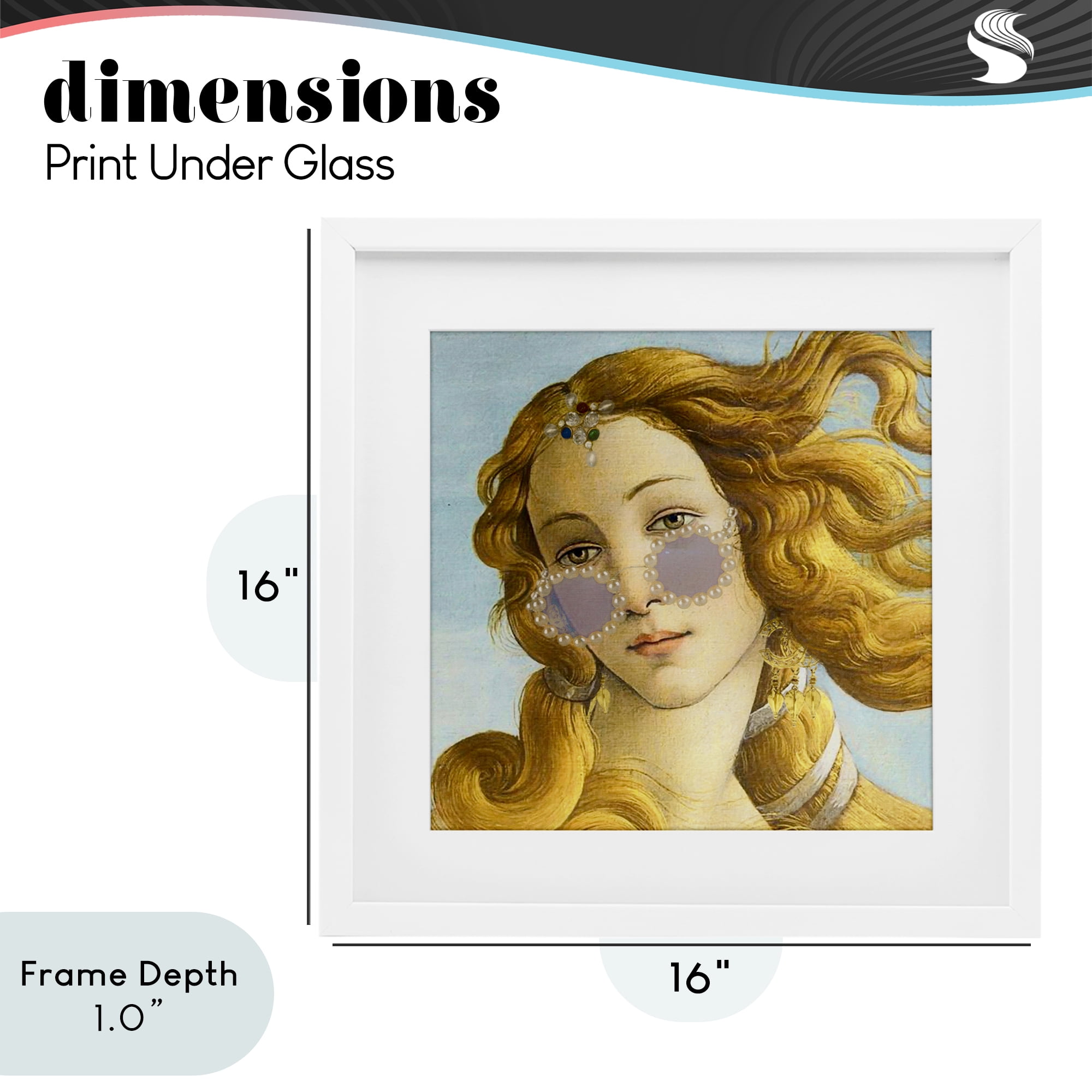 Stupell Industries Modern Day Venus Shades White Framed Print Under Glass, design by Grotto Studios