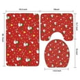 thumbnail image 3 of Red Christmas Snowman Pattern Bathroom Rugs Sets 3 Piece,Toilet Cover Set,Absorbent Non Slip Bathroom Mats Sets with U-Shaped Contour Rug Toilet Rug Set, 3 of 5