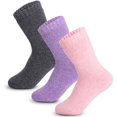 thumbnail image 6 of Yoicy Womens Extra Thick Wool Boot Crew Winter Socks (3 Pack),Plain Size 6-10,Multicolor, 6 of 7